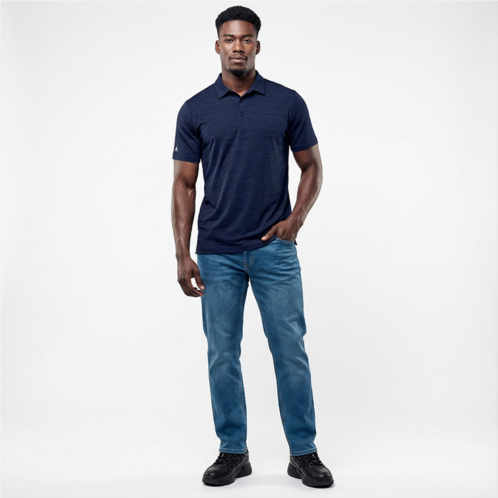 Antigua Mens Layout Polo Shirt Navy Heather