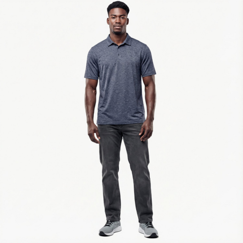 Antigua Mens Par 3 Polo Shirt Navy Heather