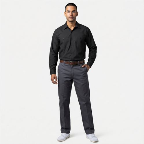 Red Kap Mens MIMIX Long Sleeve Work Shirt Black