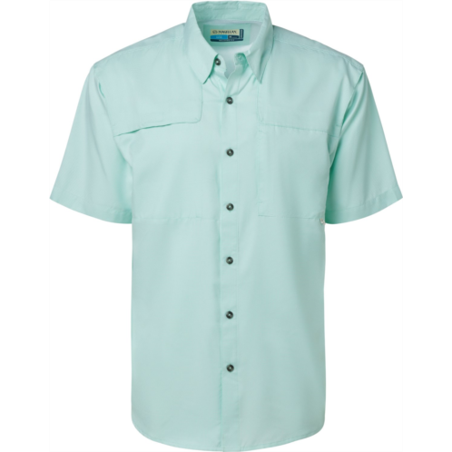Magellan Outdoors Mens Aransas Pass Mini Check Short Sleeve Fishing T-shirt Navy