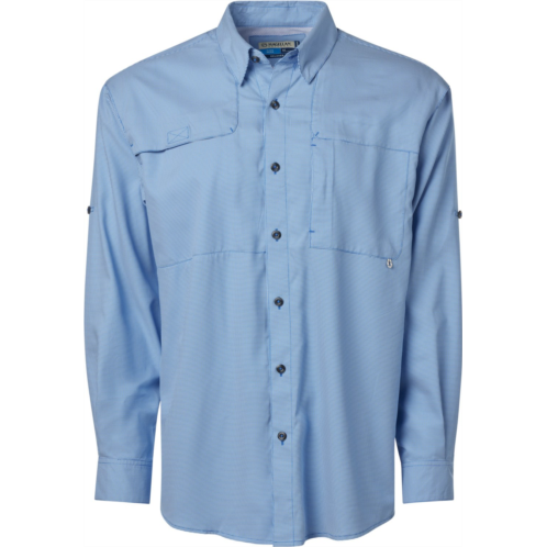 Magellan Outdoors Aransas Pass Mini Check Long Sleeve Fishing Shirt Navy