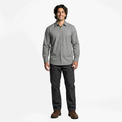 Red Kap Mens Specialized Pocketless Long Sleeve Work Shirt Gray Light 01