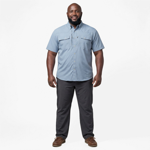 Magellan Outdoors Magellan Mens Pecos River Solid Short Sleeve Shirt Ashley Blue