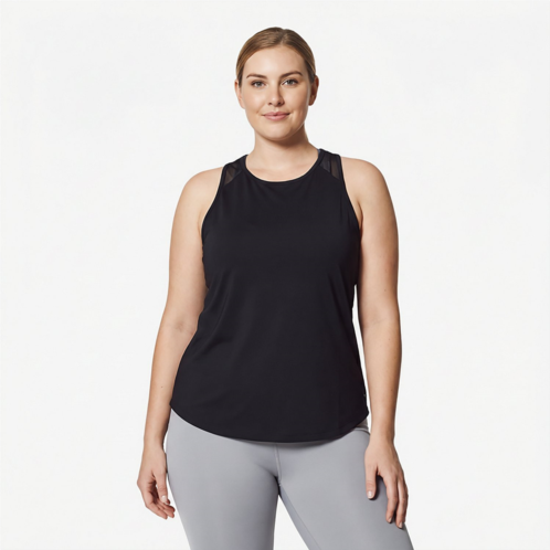 BCG Womens Run Keyhold Mesh Back Tank Top Black