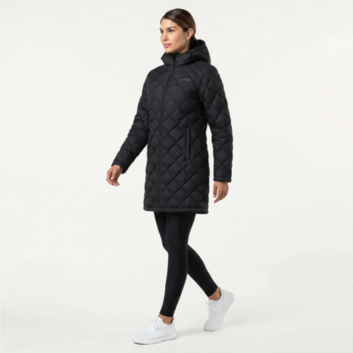 Magellan Outdoors Womens Lost Pines Long Puffer Jacket Caviar