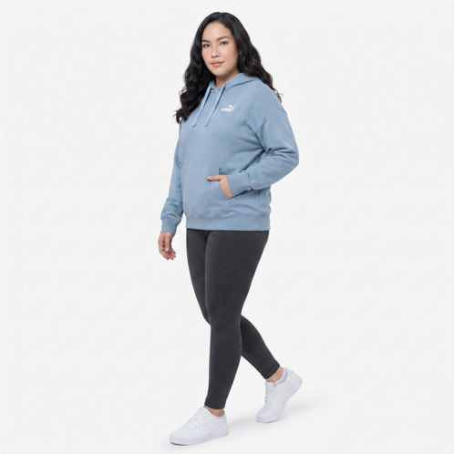 PUMA Womens Small Logo Fleece Hoodie Medium Blue 01