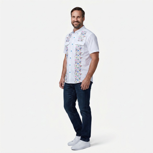 Magellan Outdoors Mens Laguna Madre Flores Button-Up Fishing Shirt