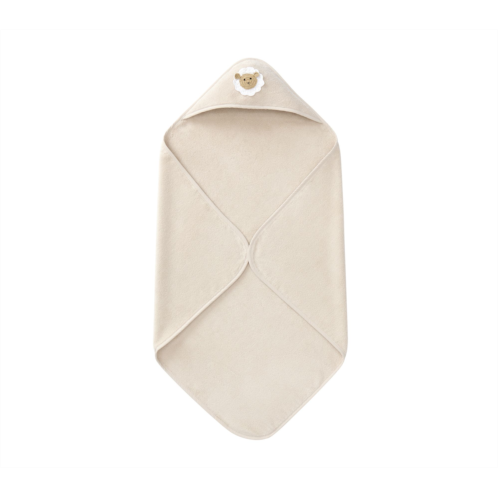 Potterybarn Super Soft Organic Cotton Crochet Sheep Baby Hooded Towel