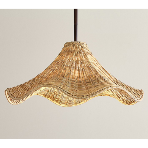 Potterybarn Wavy Rattan Pendant (36)