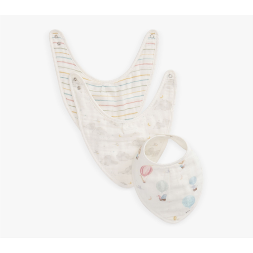Potterybarn Hot Air Balloon Organic Muslin Bibs & Burp Cloths