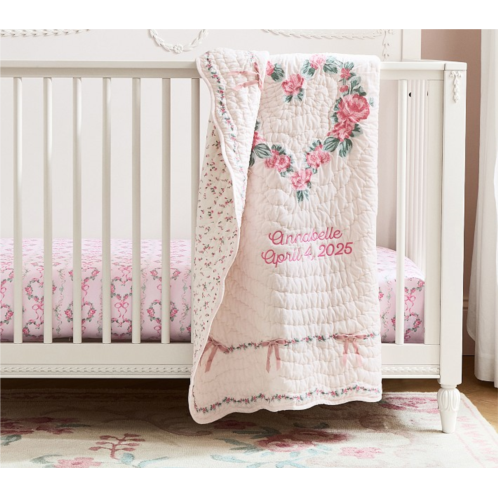 Potterybarn LoveShackFancy Floral Heart Baby Quilt