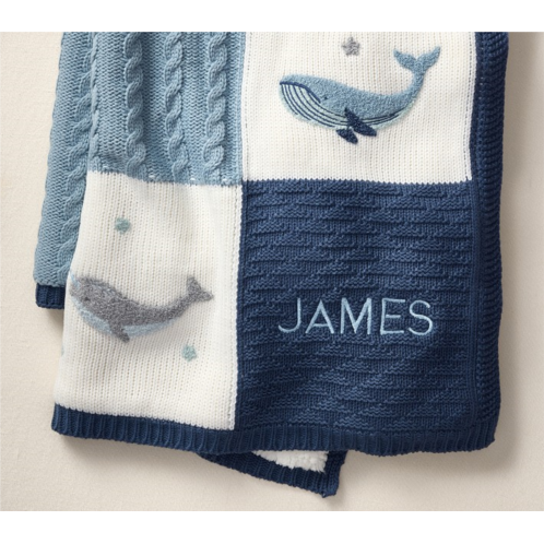 Potterybarn Heirloom Whale Baby Blanket