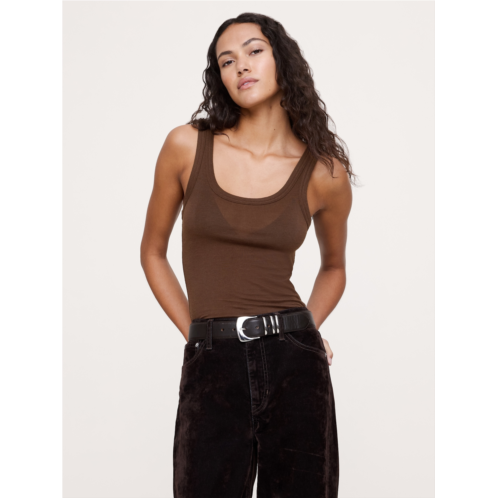 Bananarepublic Sheer Lyocell-Wool Scoop-Neck Tank