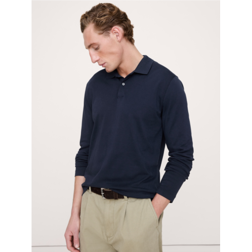 Bananarepublic Luxury-Touch Long-Sleeve Polo