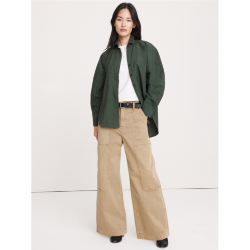 Bananarepublic Oversized Cotton Poplin Utility Pocket Shirt