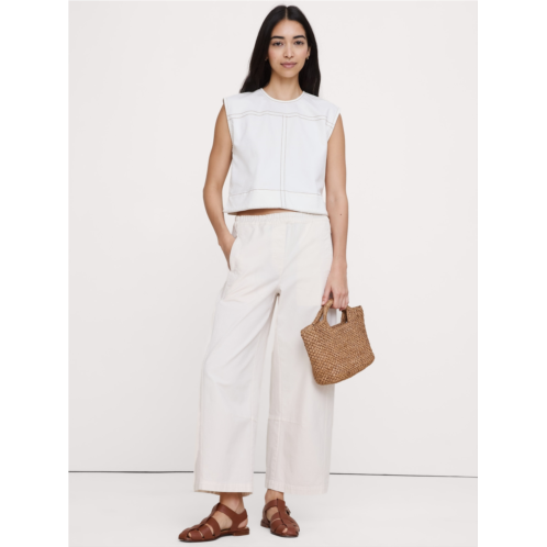 Bananarepublic Top-Stitched Denim Top