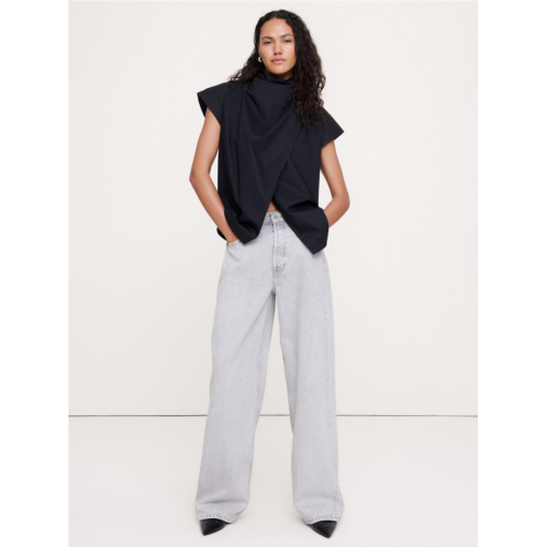 Bananarepublic Cotton Poplin Cowl Neck Tunic