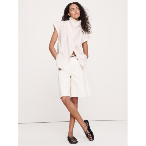 Bananarepublic Cotton Poplin Cowl Neck Tunic