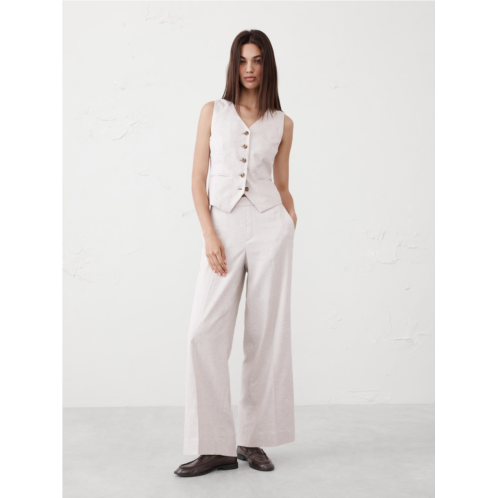 bananarepublic Hayden Wide-Leg Linen-Blend Pull-On Pant