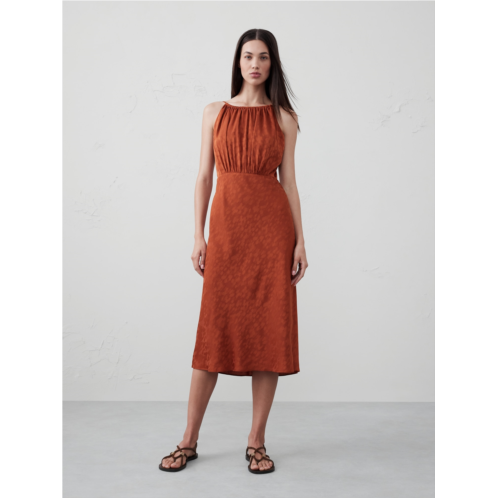 bananarepublic High-Neck Jacquard Midi Dress