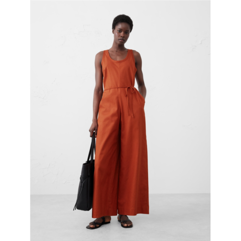bananarepublic Linen-Blend Wide-Leg Jumpsuit