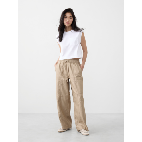 bananarepublic Wide-Leg Mid-Rise Cargo Pull-On Pant