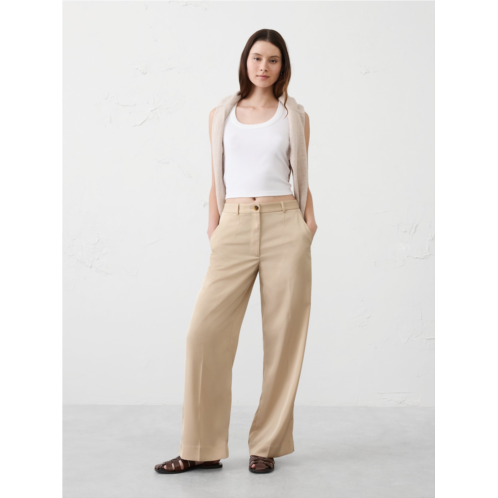 bananarepublic Wide-Leg High-Rise Satin Trouser