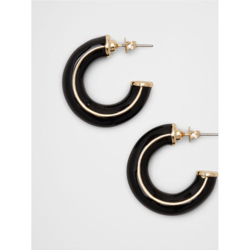 bananarepublic Resin Metal Mix Hoop Earrings