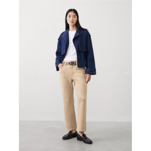 bananarepublic Kick Flare High-Rise Vegan Suede Cropped Pant