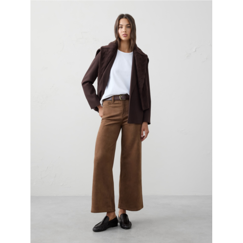 bananarepublic Wide-Leg High-Rise Vegan Suede Pant