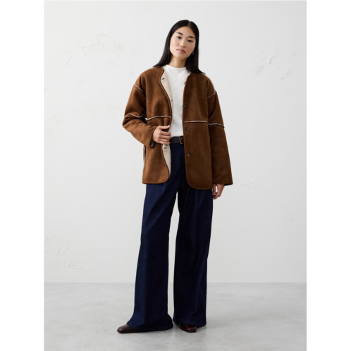 bananarepublic Reversible Vegan Suede Sherpa Jacket