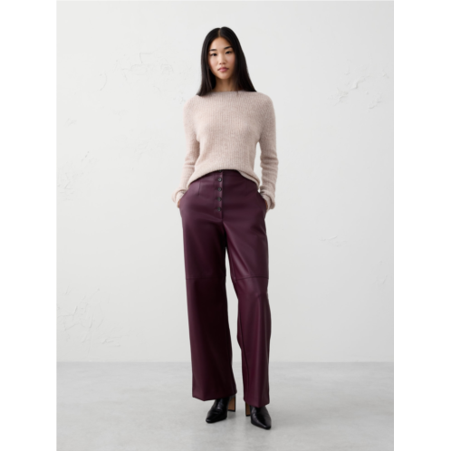 bananarepublic Wide-Leg Ultra High-Rise Vegan Leather Pant