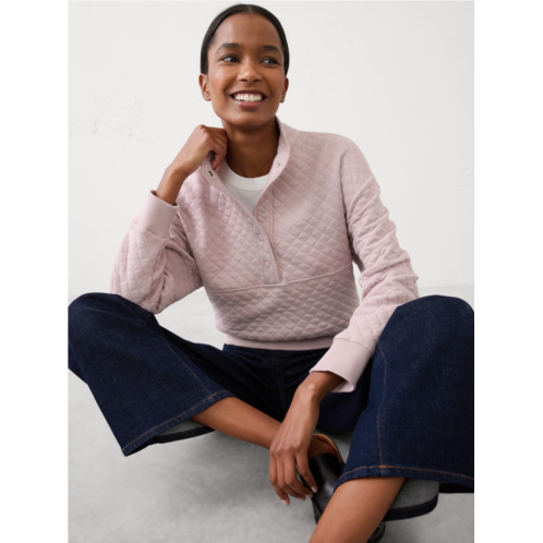 bananarepublic Snap-Collar Quilted Sweatshirt