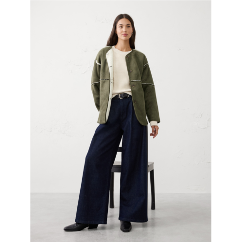 bananarepublic Reversible Vegan Suede Sherpa Jacket