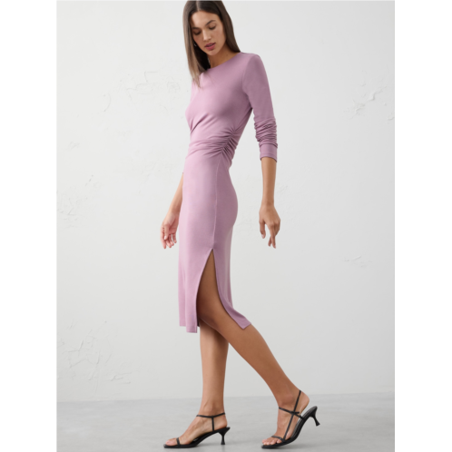 bananarepublic Soft Luxe Shirred-Side Midi Dress