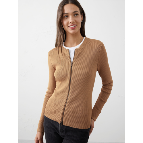 bananarepublic Double Zipper Ribbed Cardigan