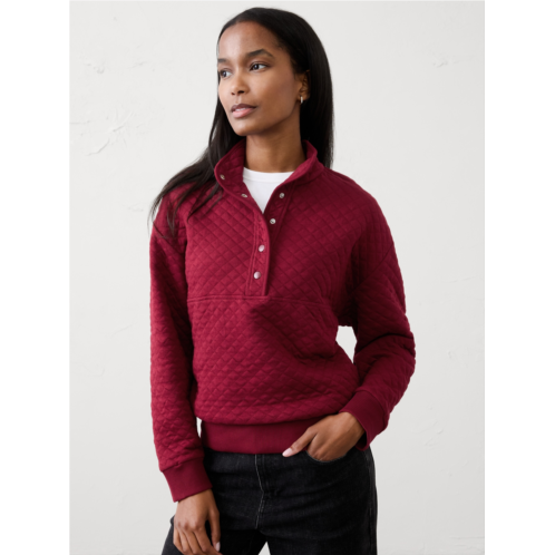 bananarepublic Snap-Collar Quilted Sweatshirt