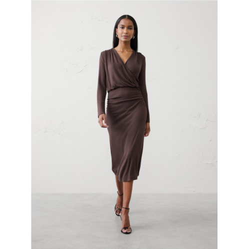 bananarepublic Soft Luxe Knit Wrap Midi Dress