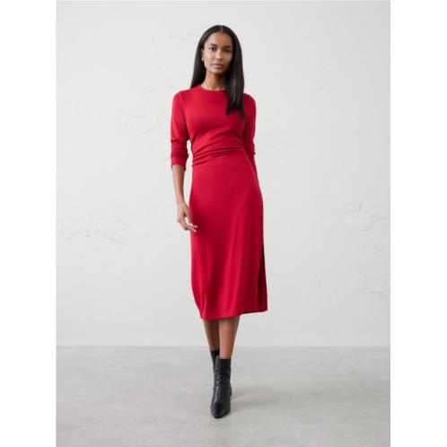 bananarepublic Soft Luxe Shirred-Side Midi Dress