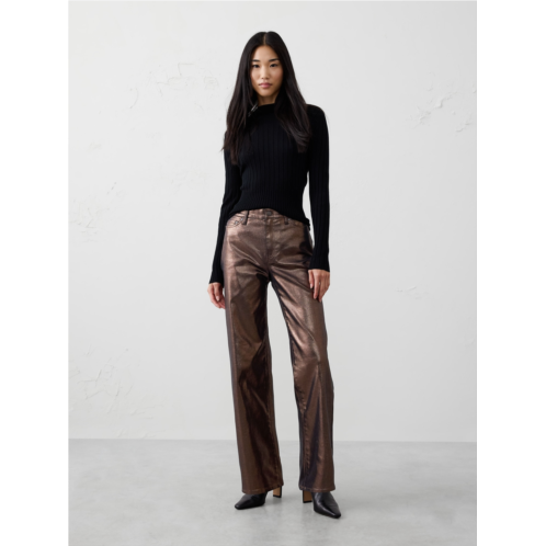bananarepublic Straight High-Rise Metallic Pant