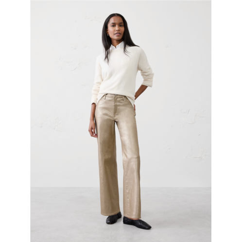 bananarepublic Straight High-Rise Metallic Pant