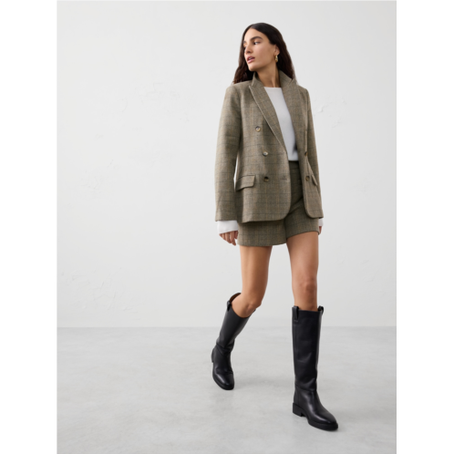 bananarepublic Double Breasted Herringbone Plaid Blazer