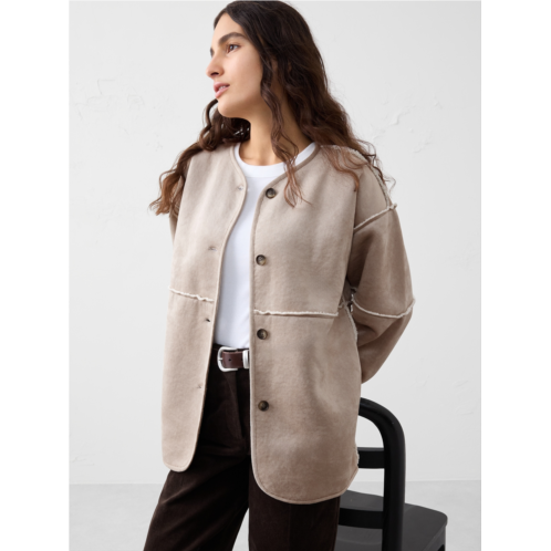 bananarepublic Reversible Vegan Suede Sherpa Jacket