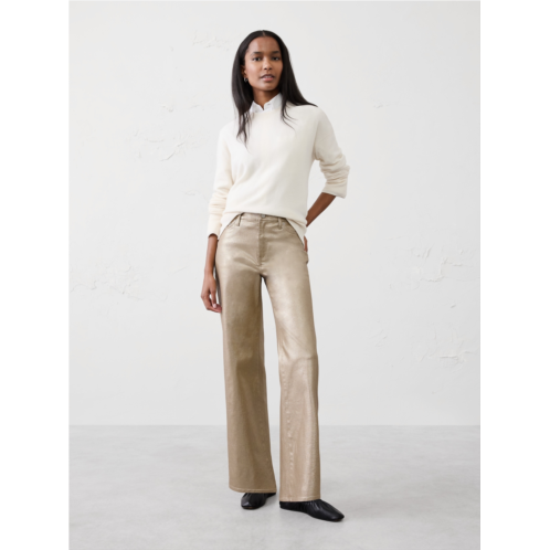 bananarepublic Straight High-Rise Metallic Pant