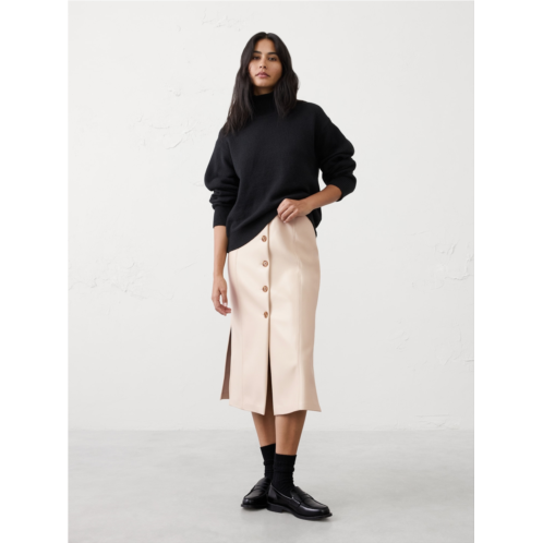 bananarepublic Vegan Leather Midi Skirt