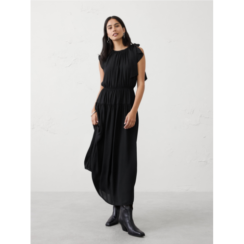 bananarepublic Shirred-Neck Drop-Skirt Midi Dress