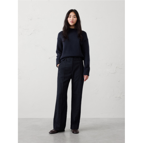 bananarepublic Wide-Leg Ultra High-Rise Brushed Pintuck Trouser