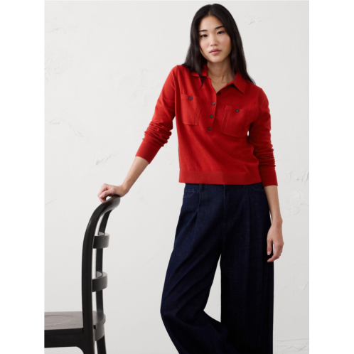 bananarepublic Cloud Soft Polo Henley Pullover Sweater
