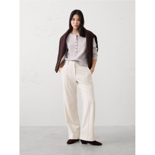 bananarepublic Wide-Leg Ultra High-Rise Brushed Pintuck Trouser