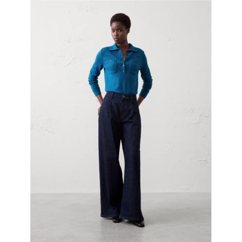 bananarepublic Cloud Soft Polo Henley Pullover Sweater